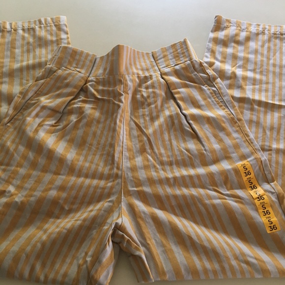 Pull&Bear Pants - Pull & Bear NWT Yellow Striped Pants S